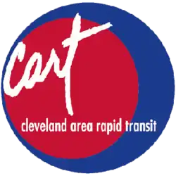 Cursive "cart" in a red and blue circle.