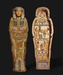 Coffin of Nesykhonsu; c.&nbsp;976&nbsp;BC; gessoed and painted sycamore fig; overall: 70&nbsp;cm; Cleveland Museum of Art (Cleveland, Ohio, US)