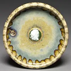 Dish with cameo head, porcelain and stoneware, 1890