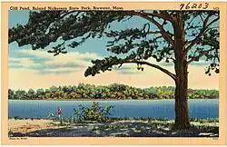 Postcard featuring Cliff Pond in Nickerson State Park