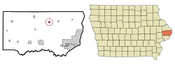 Location of Charlotte, Iowa