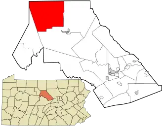 Location in Clinton County and the state of Pennsylvania.