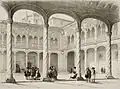 Patio Grande's cloister of the Colegio de San Gregorio, circa 1850, by Jenaro Pérez Villaamil