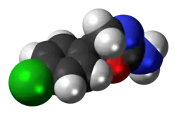 Space-filling model of clominorex