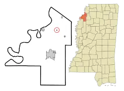 Location of Coahoma, Mississippi