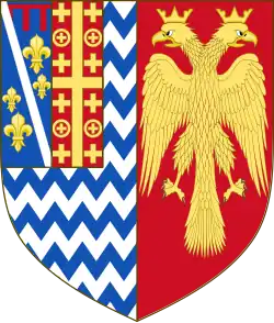 Arms of Carlo I Tocco, Count palatine of Cephalonia and Zakynthos, as Despot of Epirus[29]