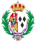 Coat of arms of Emmanuelle de Dampierre as consort of the Pretender to the Spanish Throne with the Order of Queen Maria Luisa (1941-1969)