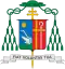 Episcopal coat of arms of Archbishop Józef Kowalczyk, charged with a cross, a pastoral staff, a plough, and a star