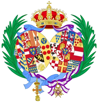 Coat of arms used as Duchess of Calabria (1960–1964)