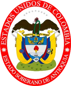 Coat of arms under the United States of Colombia.