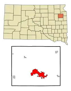 Location in Codington County and the state of South Dakota