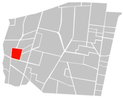 Location of Colonia San Juan (in red) within Benito Juárez borough