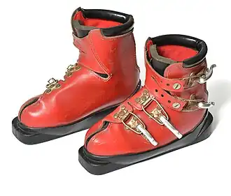 Child's ski boots, 1960s.