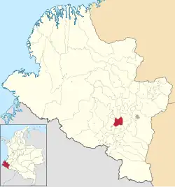 Location of the municipality and town of Guaitarilla in the Nariño Department of Colombia.
