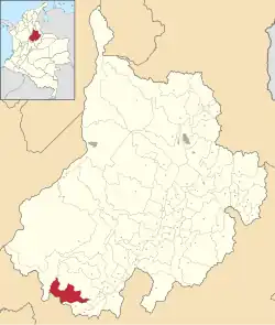 Location of the municipality and town of La Belleza in the Santander Department of Colombia.