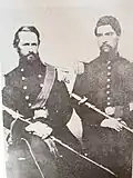 Colonel D. A. Weisiger on left, with Lt. Louis Leoferick Marks in 1860.