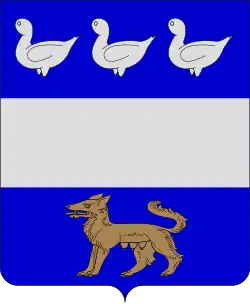 The coat of arms of La Louviere, Wallonia, Belgium