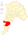 Map of the Casablanca commune in the Valparaíso Region
