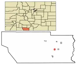 Location of Romeo in Conejos County, Colorado.