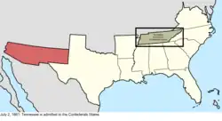 Map of the change to the Confederate States on July 2, 1861