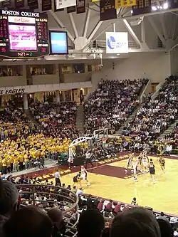 Conte Forum during a BC vs. West Virginia basketball game.