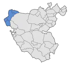Location of Costa Noroeste de Cádiz in the province of Cádiz