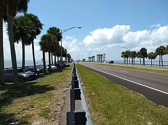 Highway on causeway
