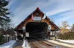 Covered bridge crossing the Cass River