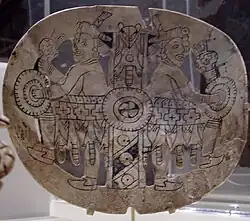 An engraved shell gorget from the Spiro site