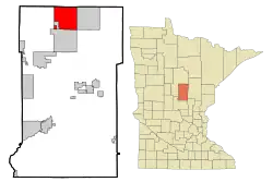 Location of Fifty Lakes within Crow Wing County, Minnesota