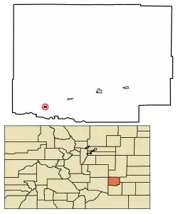 Location within Crowley County and Colorado