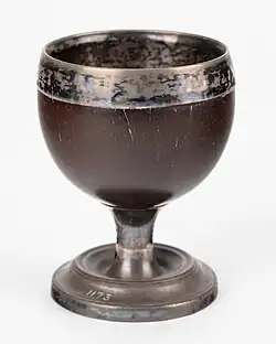 Cup with pewter mounts, New Zealand, c. 1849