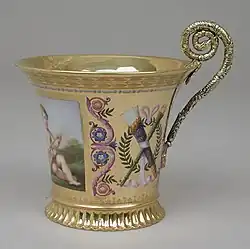 Cup (tasse Jasmin), part of a breakfast service (déjeuner); 1813; hard-paste porcelain and silver gilt; height: 11.3&nbsp;cm; Metropolitan Museum of Art