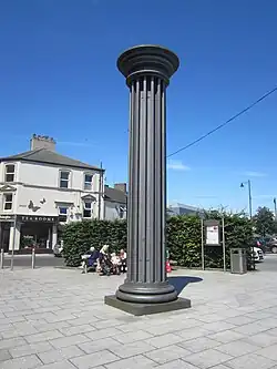 Curwens Column, in Curwen Square, Workington, in view where the A66 meets its western end