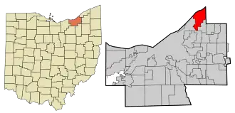 Location in Cuyahoga County, Ohio