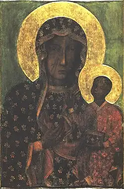 An icon of the Black Madonna of Częstochowa, one of the national symbols of Poland