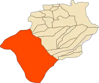 Location of Tabelbala commune within Béchar Province (pre-2019)