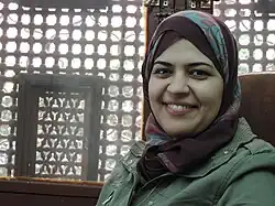 Dalia Ziada outside her office in Cairo, Egypt
