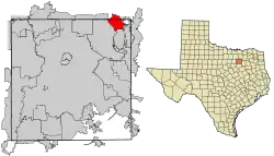 Location in Dallas County and the state of Texas