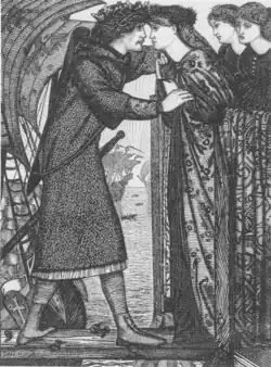 King Sigurd, wood-engraving by the Dalziel Bros. after a pen-and-ink drawing, 1862