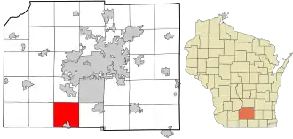 Location in Dane County and the state of Wisconsin.