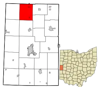 Location in Darke County and the state of Ohio.