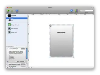 A preview version of Dashcode by Apple, Inc.