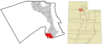Location in Davis County and the state of Utah
