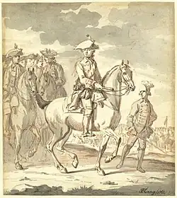 The young Prince William V on horseback.