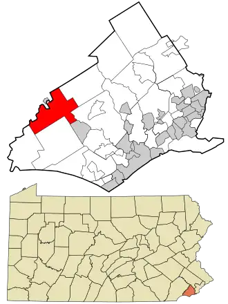 Location in Delaware County and the U.S. state of Pennsylvania