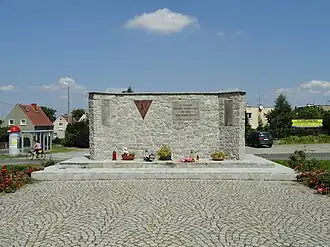 P-triangle on a memorial in Zgorzelec, Poland.
