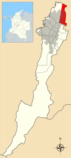 Location of the locality in the Capital District of Bogotá