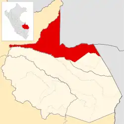 Location of Iñapari in the Tahuamanu province