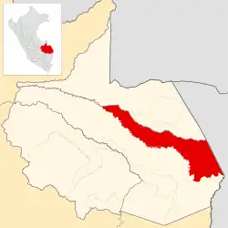 Location of Las Piedras in the Tambopata province